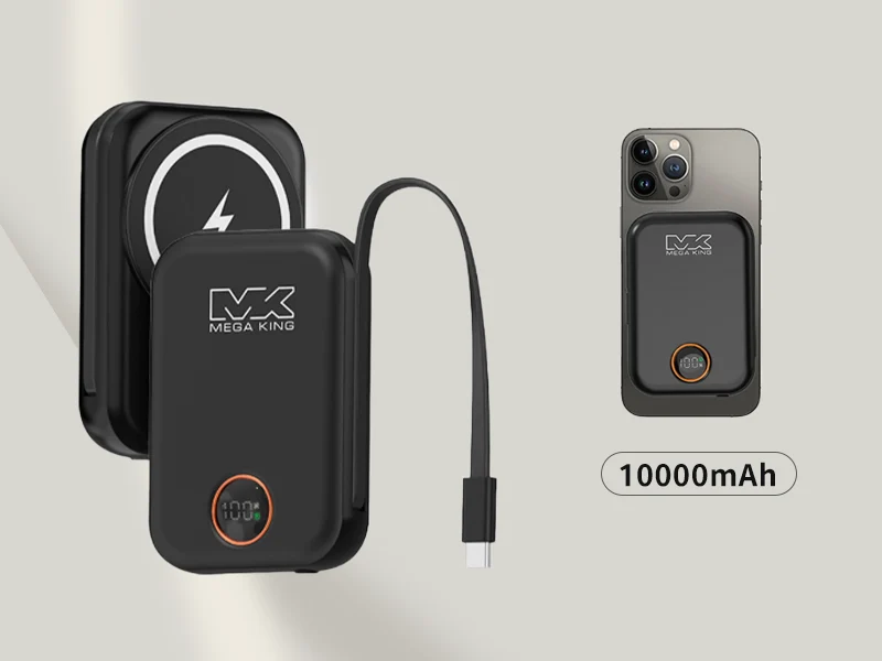 GJ1-004-MEGA KING 10000 無線充電磁吸帶線行動電源