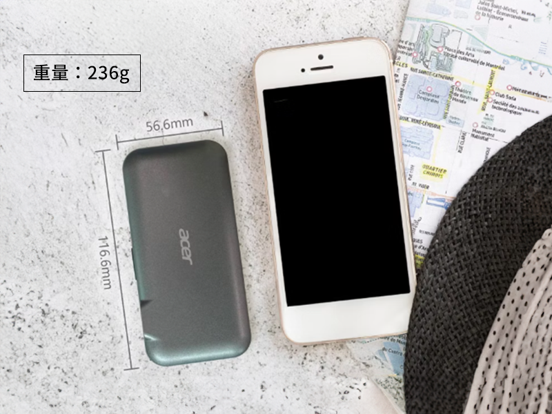 GJ1-009 ACER 10000mAh 20W 自帶雙線AC行動電源 POT-465