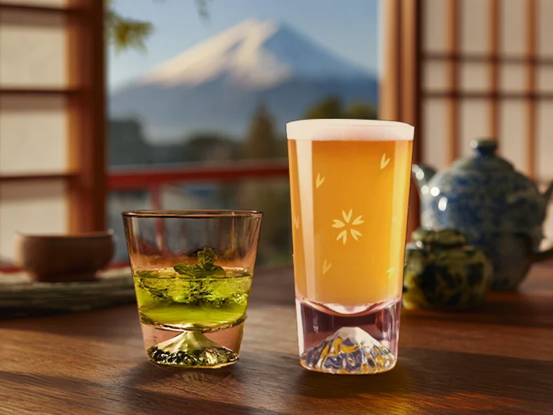 富士山玻璃杯-素面/刻花